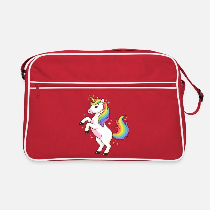 Regenbogen-Einhorn-Funkeln Retro Tasche