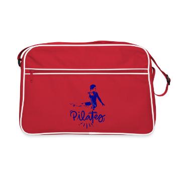 Pilates Silhouette Blue Dedicated - Retro Bag - red/white - Front
