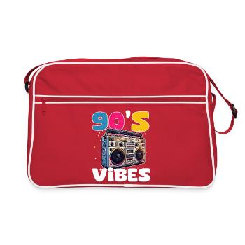 Vibes 90s Colorful Retro Boombox - Retro Bag - red/white - Front