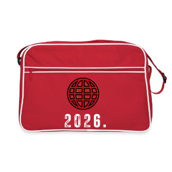 Red Globe 2026 Gridlines - Retro Tasche - Rot/Weiß - Vorne