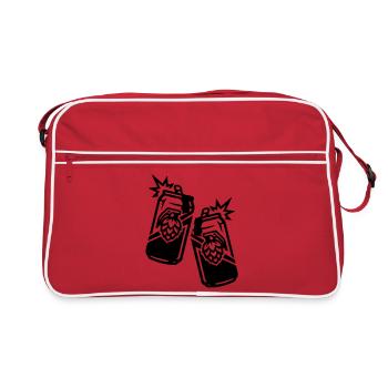 Bierdose Hopfen Dose Bier - Retro Tasche - Rot/Weiß - Vorne