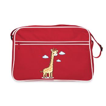 Giraffe in the cloudy sky - Retro Bag - red/white - Front
