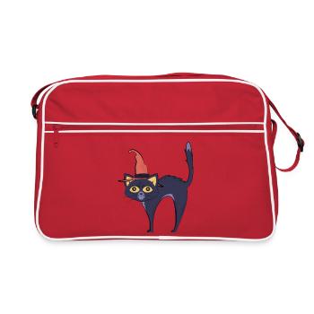 Chat Sorcière de Minuit - Sac Retro - rouge/blanc - Devant
