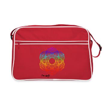 Rainbow Mandala Pattern - Retro Bag - red/white - Front