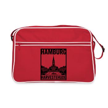 Harvestehude Hamburg - Retro Tasche - Rot/Weiß - Vorne