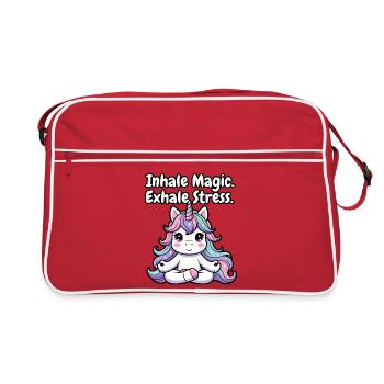 Pastel Unicorn Mindfulness - Retro Bag - red/white - Front