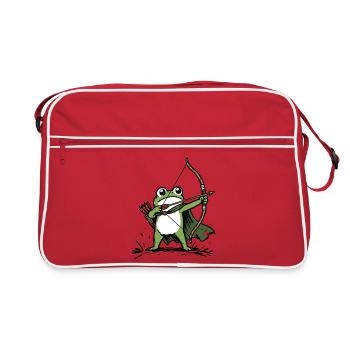  Frösche-Bogenschütze Bogenschießen Sport - Retro Tasche - Rot/Weiß - Vorne
