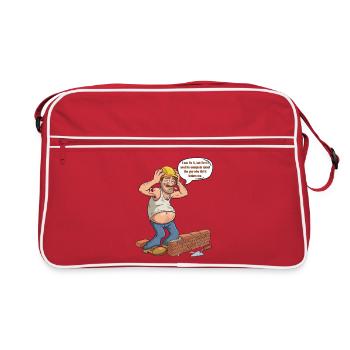 Humor-Builder: Der meckernde Profi - Retro Tasche - Rot/Weiß - Vorne