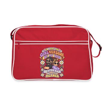 Mädchenversion von meinem Vater süßer Chibi-Vater - Retro Tasche - Rot/Weiß - Vorne