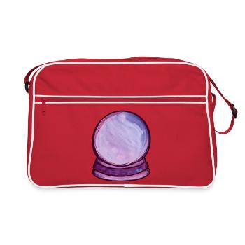 Violette Orb Aquarellkugel - Retro Tasche - Rot/Weiß - Vorne