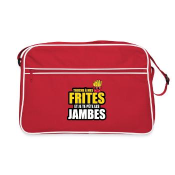 touche à mes frites et je te pète les jambes - Sac Retro - rouge/blanc - Devant