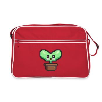 Plante pixel art - Sac Retro - rouge/blanc - Devant