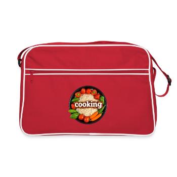 Cuisiner avec des légumes frais - Sac Retro - rouge/blanc - Devant