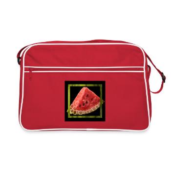 Abstrakte Wassermelone - Retro Tasche - Rot/Weiß - Vorne