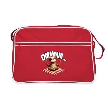 Ommmm... Sloth Meditation - Retro Bag - red/white - Front