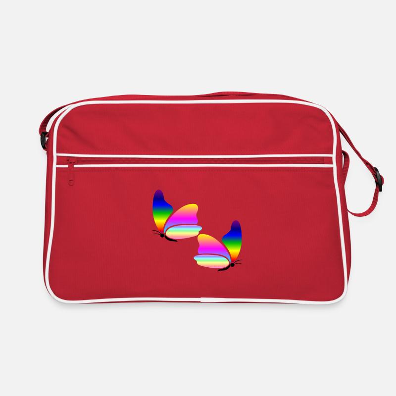 Rainbow Butterfly - Retro Bag - red/white