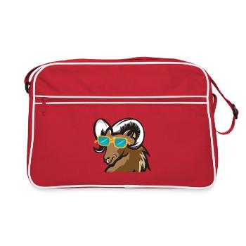 Ram with sunglasses - Retro Bag - red/white - Front