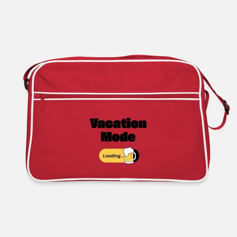 Vacation Mode On – Bier mit Ladebalken (dunkel) Retro Tasche
