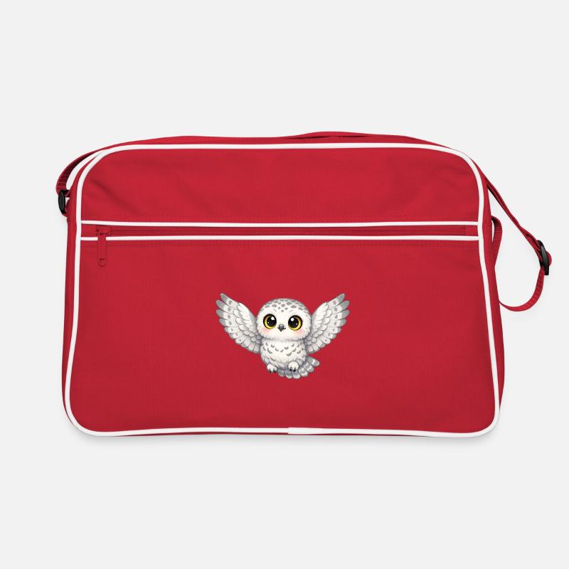 Super Niedliche Schnee-Eule mit Flügeln Retro Tasche