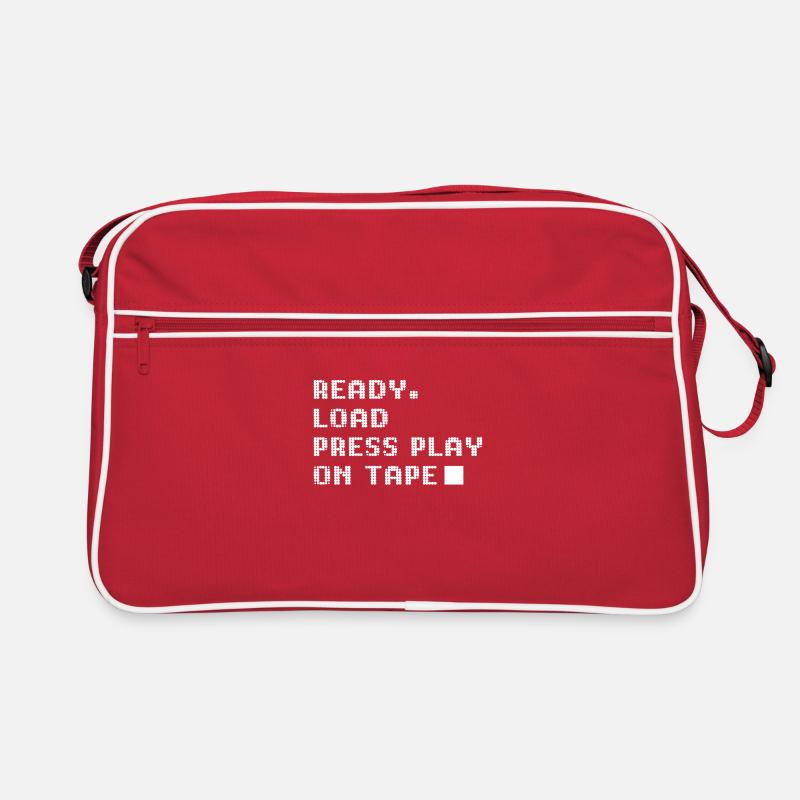 Press play on tape - Retro Tasche - Rot/Weiß