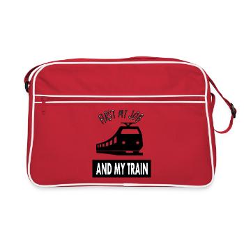 Train driver train driving train driver saying train driver - Retro Bag - red/white - Front