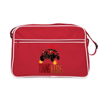 Tuning Car Sportwagen Rennfahrer Flitzer Geschenk - Retro Tasche - Rot/Weiß - Vorne
