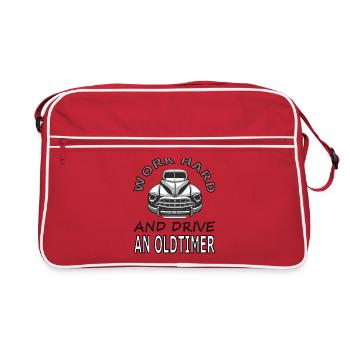 Oldtimer conduire vieille voiture cool véhicule poison - Sac Retro - rouge/blanc - Devant