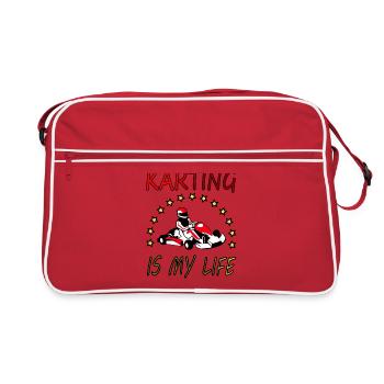 Karting Karting conduite Karting Racing Driver Cadeau - Sac Retro - rouge/blanc - Devant