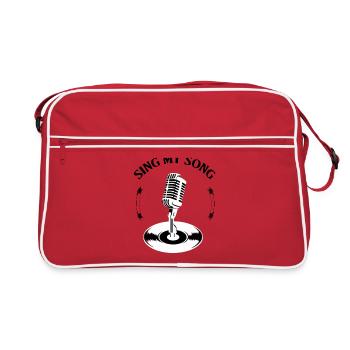 sing sing my song singer musician gift idea - Retro Bag - red/white - Front