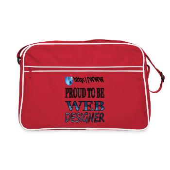 Je suis un concepteur web, internet, développeur web - Sac Retro - rouge/blanc - Devant