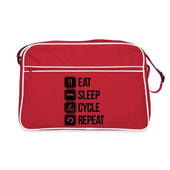 eat sleep cycle repeat - Sac Retro - rouge/blanc - Devant