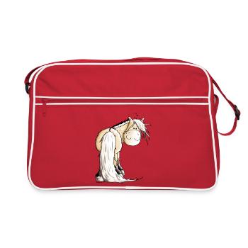 Goldiger Norweger - Fjordpferd - Retro Tasche - Rot/Weiß - Vorne
