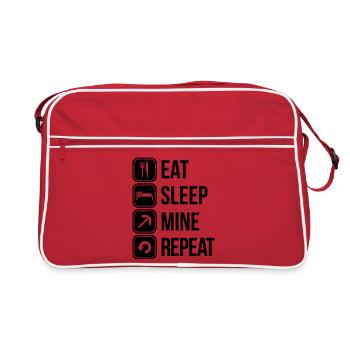 eat sleep mine repeat - Sac Retro - rouge/blanc - Devant