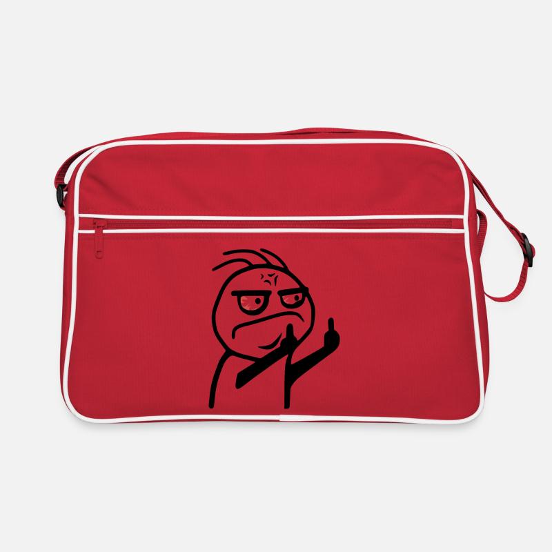 Mittelfinger Meme Fick dich Strichmännchen Retro Tasche