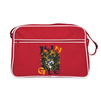 Dschungelporträt im Sonnenuntergang - Retro Tasche - Rot/Weiß - Vorne