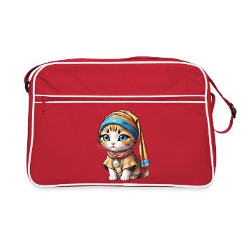 Chaton avec perle - Sac Retro - rouge/blanc - Devant