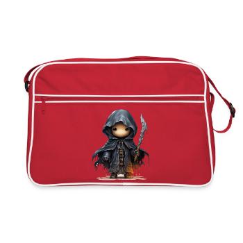 Un fantôme mignon avec une chemise fantastique d’épée - Sac Retro - rouge/blanc - Devant