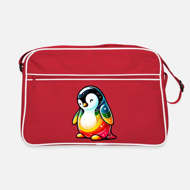 Pinguin - Retro Tasche - Rot/Weiß