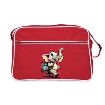 Tiny Trekker: The Jolly Elephant - Retro Bag - red/white - Front