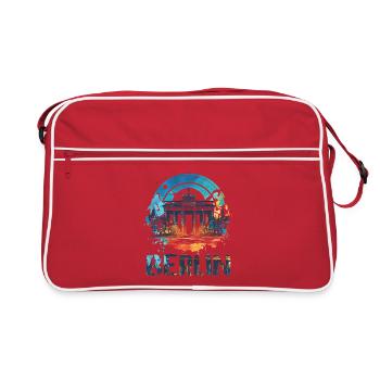 Berlin City Brilliance: Vibrant Cityscape Art - Retro Bag - red/white - Front