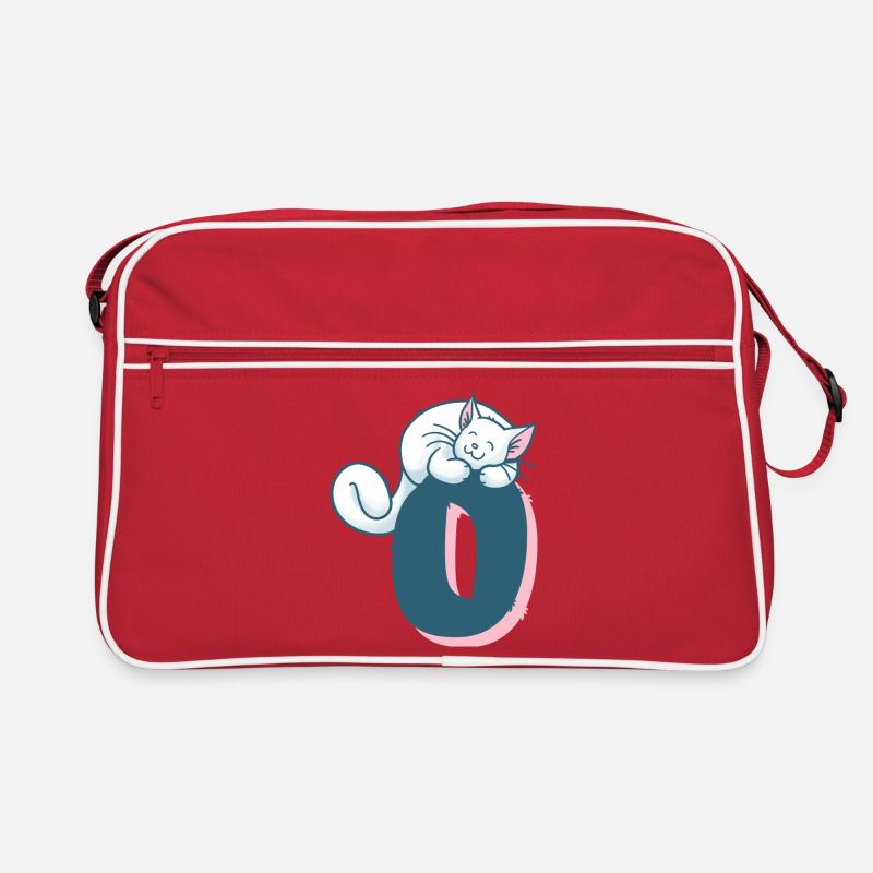 Katze Buchstabe O Retro Tasche