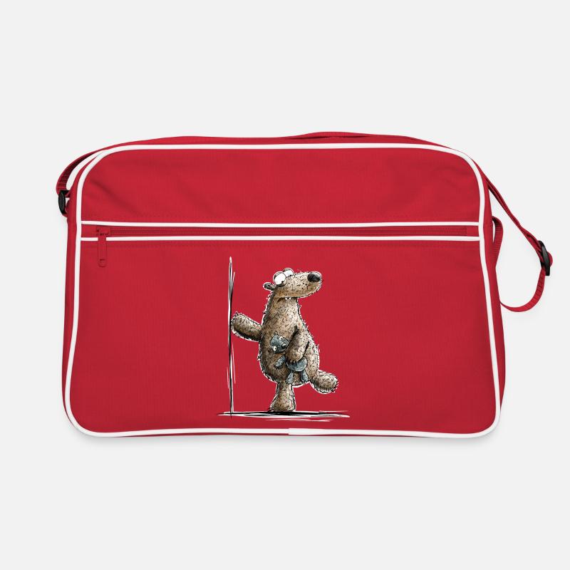 Drolliger Brauner Bär Mit Kuscheltier Retro Tasche