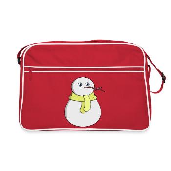 Bonhomme de neige portant une écharpe jaune - Sac Retro - rouge/blanc - Devant