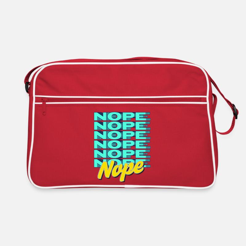 NOPE – Bold & Sassy Statement - Retro Tasche - Rot/Weiß