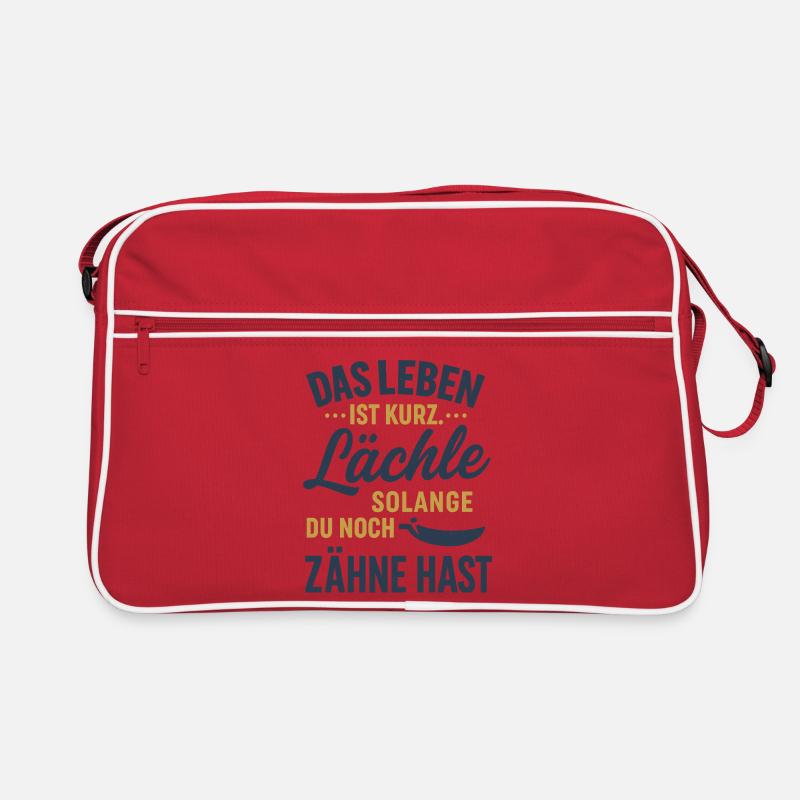 Smile while you still have teeth - Retro Bag - red/white