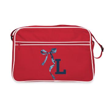 Monogramm l Geschenkidee - Retro Tasche - Rot/Weiß - Vorne