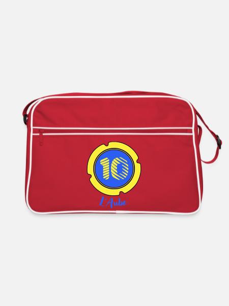 Logo des Departements Aube 10 - Retro Tasche - Rot/Weiß - Vorne
