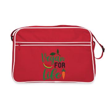 Végétalien pour la vie - Sac Retro - rouge/blanc - Devant