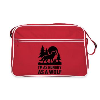 loup affamé affamé - Sac Retro - rouge/blanc - Devant