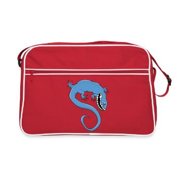 Créature bleue mythique et fantastique - Sac Retro - rouge/blanc - Devant